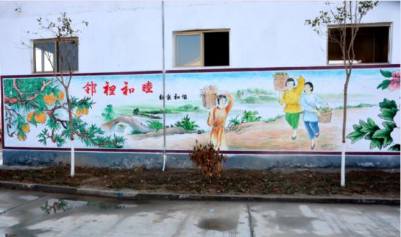 靖边乡镇文化墙 乡风文明焕发新活力