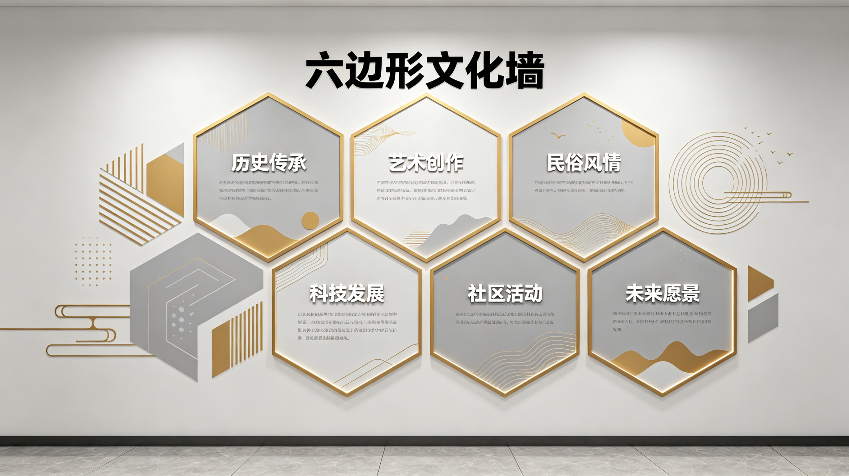 靖边企业文化墙 | 六边形信息美学